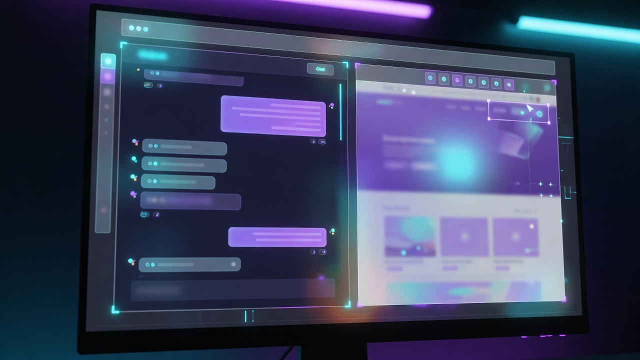 WebVibe: chat on the left, the live site on the right